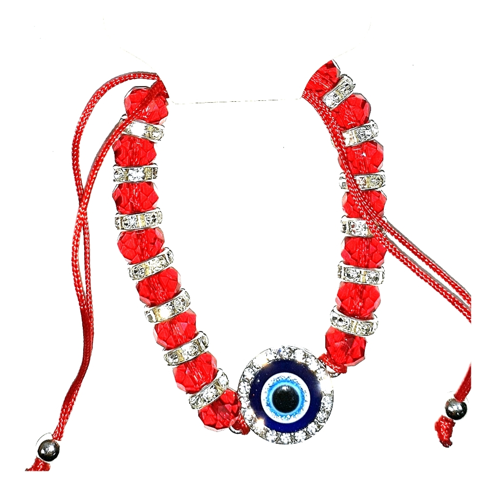 Red Glass Diamond Adjustable Bracelet Good Luck